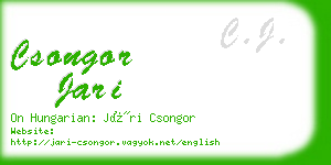 csongor jari business card